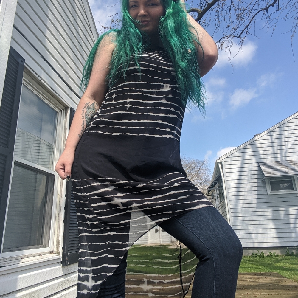 ZARA collection sheer sleeveless dress large